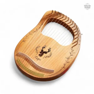 Mini harpe en acajou, 24 cordes, design élégant