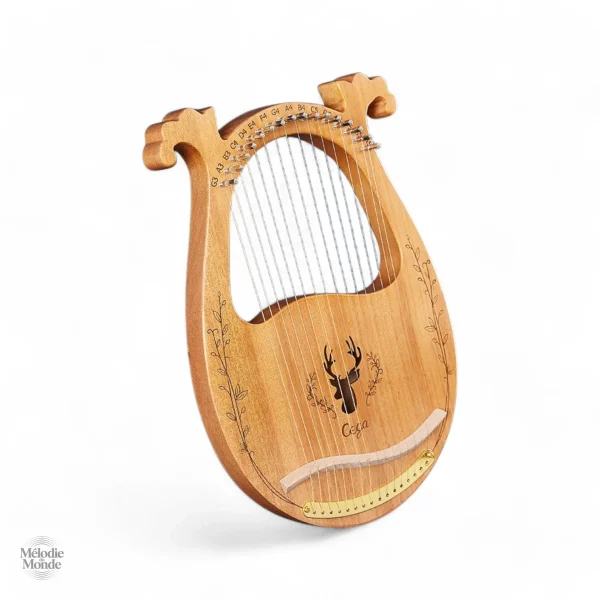 Lyre acoustique en bois d'acajou, son doux