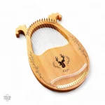 Harpe lyre artisanale en acajou, musique apaisante