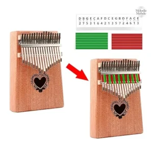 Stickers Kalimba pour 21 notes, aide à l'apprentissage