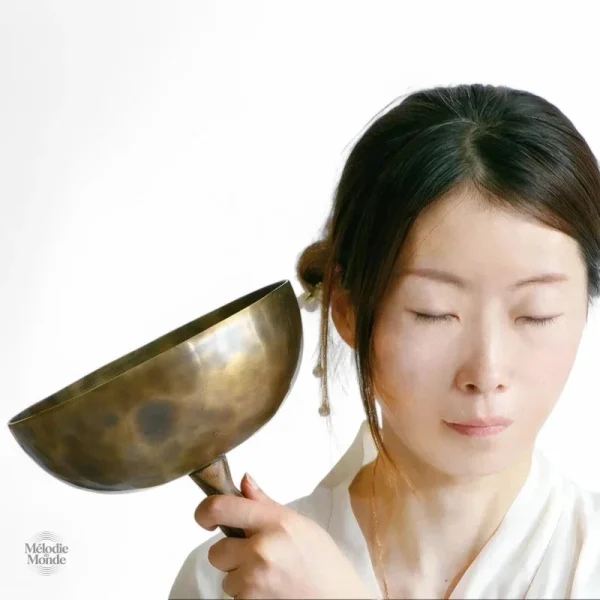 Bol tibétain avec poignée, idéal pour la méditation