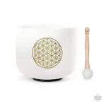 Bol tibétain en cristal avec motif Fleur de Vie