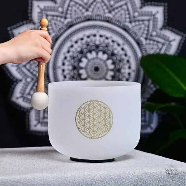 Bol tibétain en cristal, symbole de méditation et harmonie
