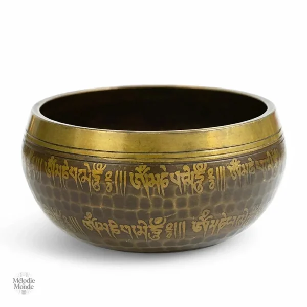 Bol tibétain décoré de motifs sanskrits traditionnels