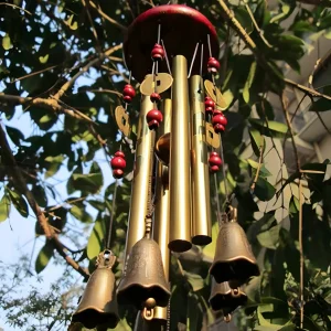 Cloche en cuivre, carillon artisanal pour ambiance apaisante