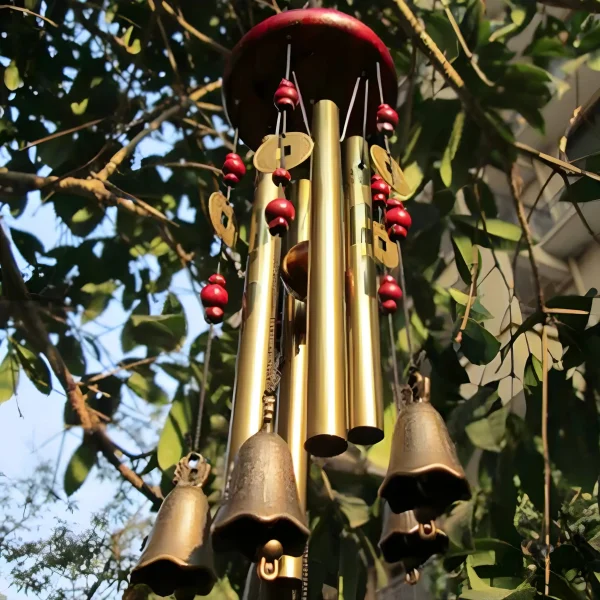 Cloche en cuivre, carillon artisanal pour ambiance apaisante
