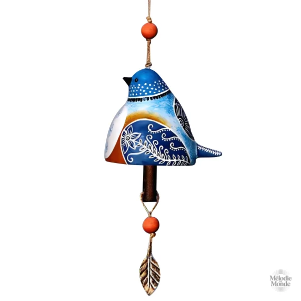 Artisanat de cloche en métal avec motif d'oiseau