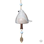Cloche d'appel en métal avec motif d'oiseau