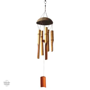 Carillon extérieur en bambou, design naturel et apaisant