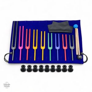 Coffret de diapasons chromatiques en aluminium multicolore