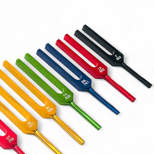 Coffret de diapasons multicolores pour méditation sonore
