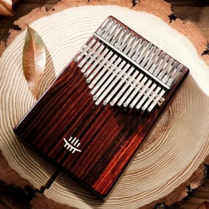 Kalimba 17 lames en bois de rose, instrument musical traditionnel