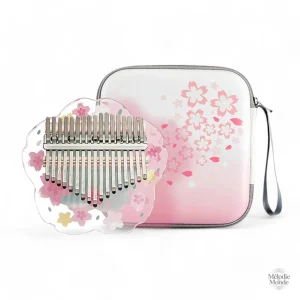 Kalimba avec design de fleur rose