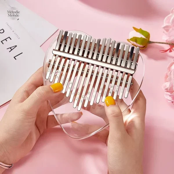 Instrument de musique kalimba avec design transparent