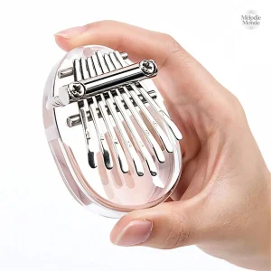 Mini Kalimba 8 Lames Transparent, instrument de musique compact