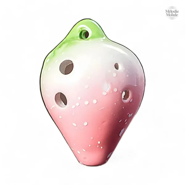 Ocarina fraise en céramique artisanale