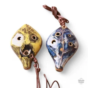 Instrument en argile, design feuille, son mélodieux