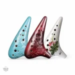 Ocarina céramique luxe avec motifs décoratifs