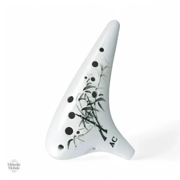 Instrument de musique ocarina en céramique décorée